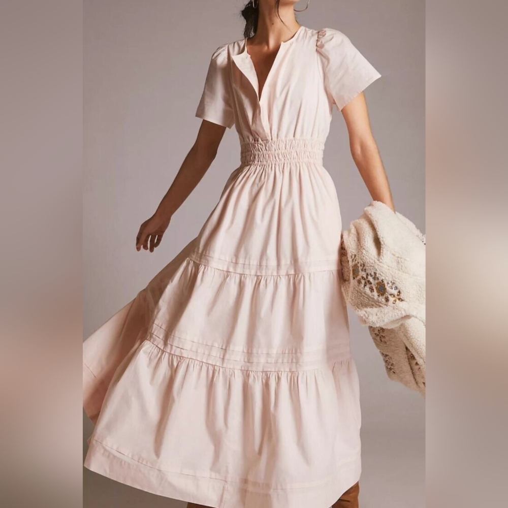 NWT Anthropologie Somerset Pink/Peach Maxi Dress, Size XL